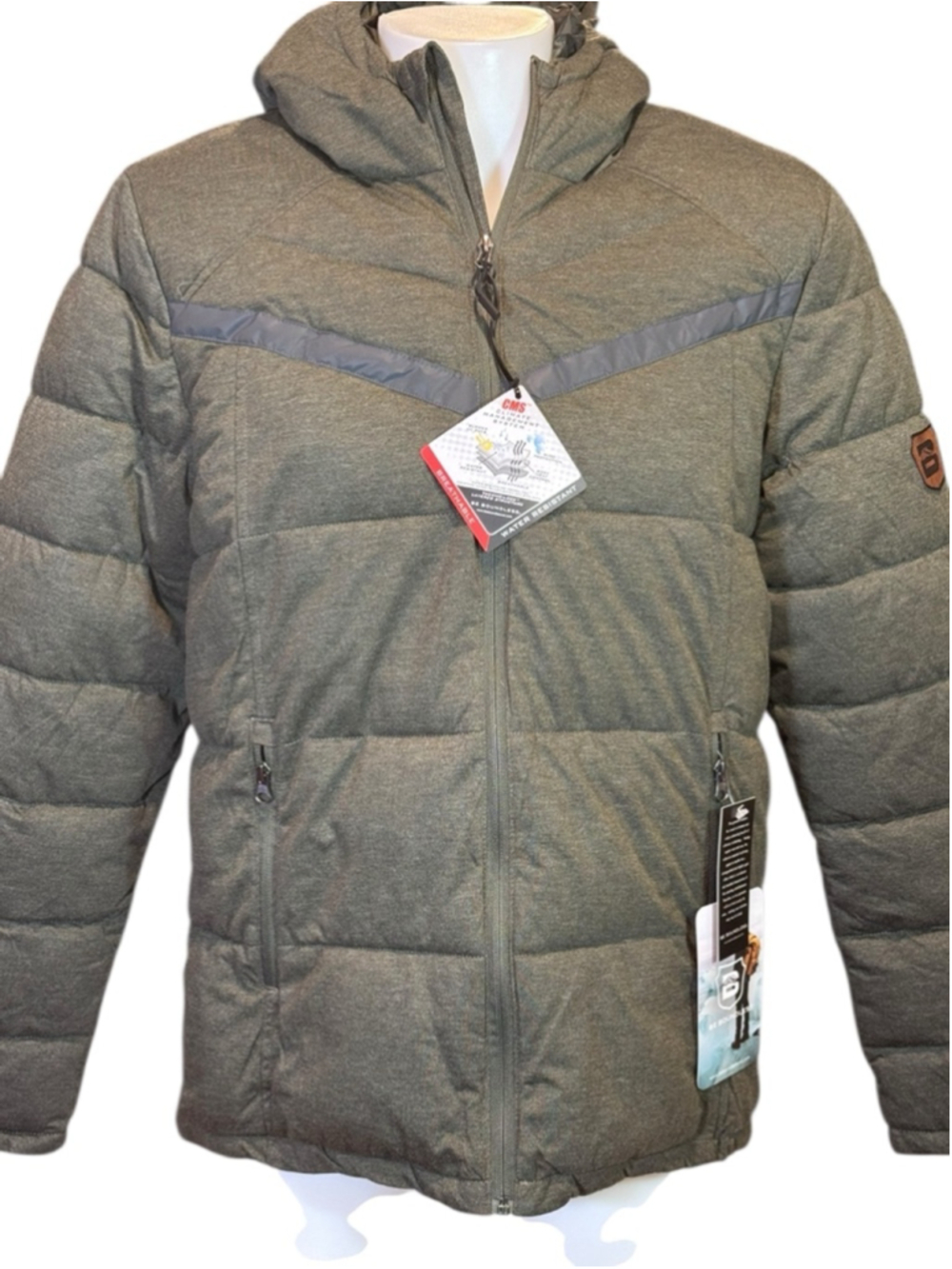 Men's Be Boundless Olive insulated puffer winter coat Size L
